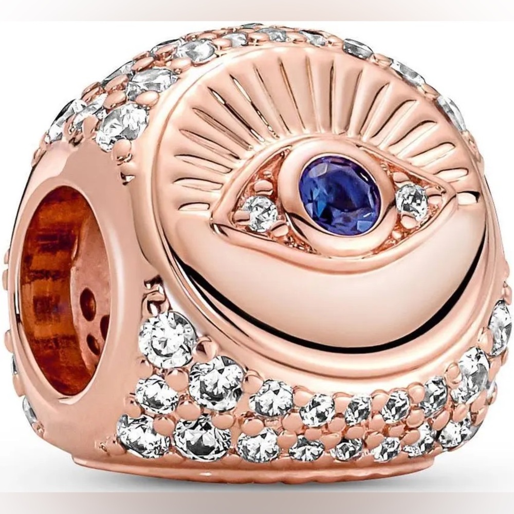 Pandora Rose Gold Three sided Evil Eye Charm